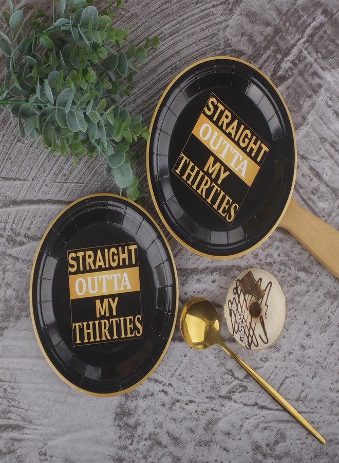 Pandecor 50 Pieces Straight Outta My Thirties Disposable Paper Plates,7 inches Cake Dessert Plates for Men and Women's Funny 40th Birthday Party Decorations (plates) - Image 3