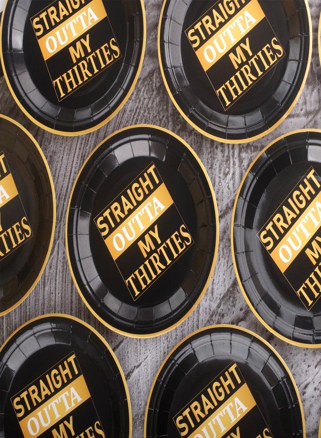 Pandecor 50 Pieces Straight Outta My Thirties Disposable Paper Plates,7 inches Cake Dessert Plates for Men and Women's Funny 40th Birthday Party Decorations (plates) - Image 5