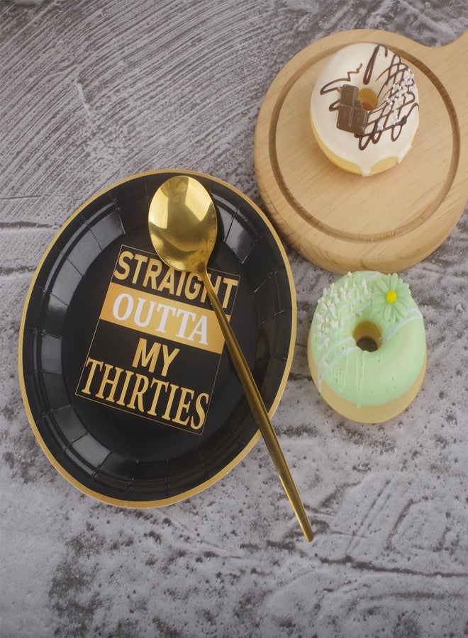Pandecor 50 Pieces Straight Outta My Thirties Disposable Paper Plates,7 inches Cake Dessert Plates for Men and Women's Funny 40th Birthday Party Decorations (plates) - Image 4