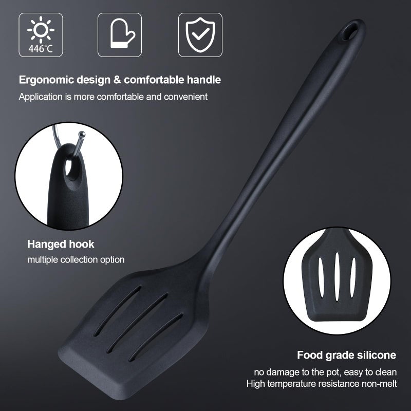 RAXCO Kitchen Utensils Set For Cooking-7 Cooking Utensils,5 Kitchen Utensils,6 Knife set,utensilios de cocina(18-in-1) (Black) - Image 5