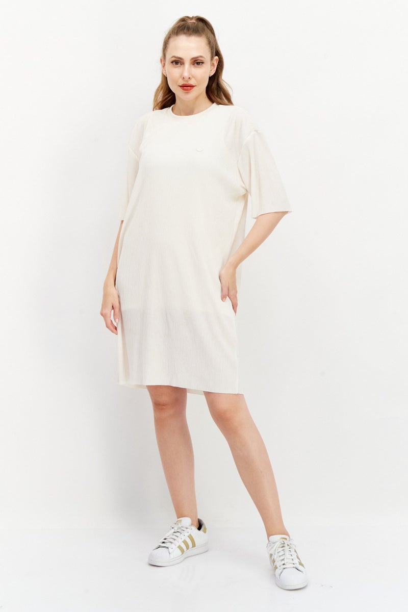 adidas Originals Women Sportswear Fit Outdoor Mini Dress, Beige - Image 4