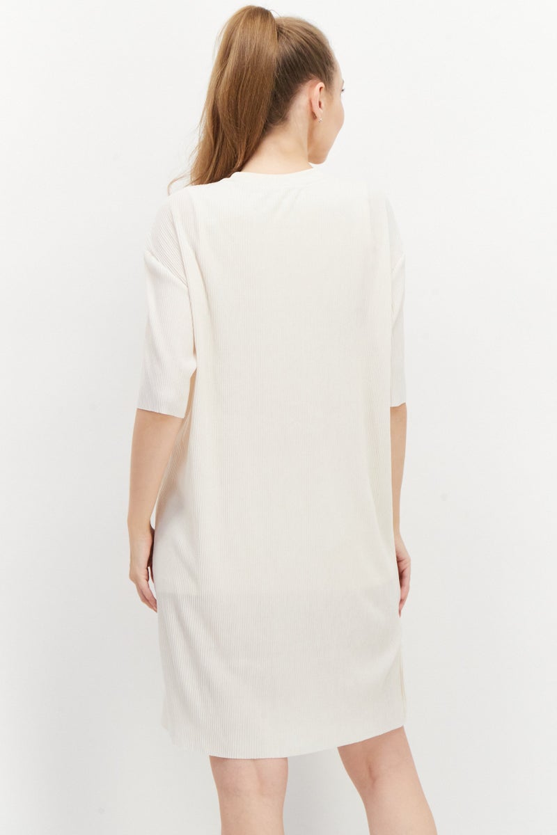 adidas Originals Women Sportswear Fit Outdoor Mini Dress, Beige - Image 3