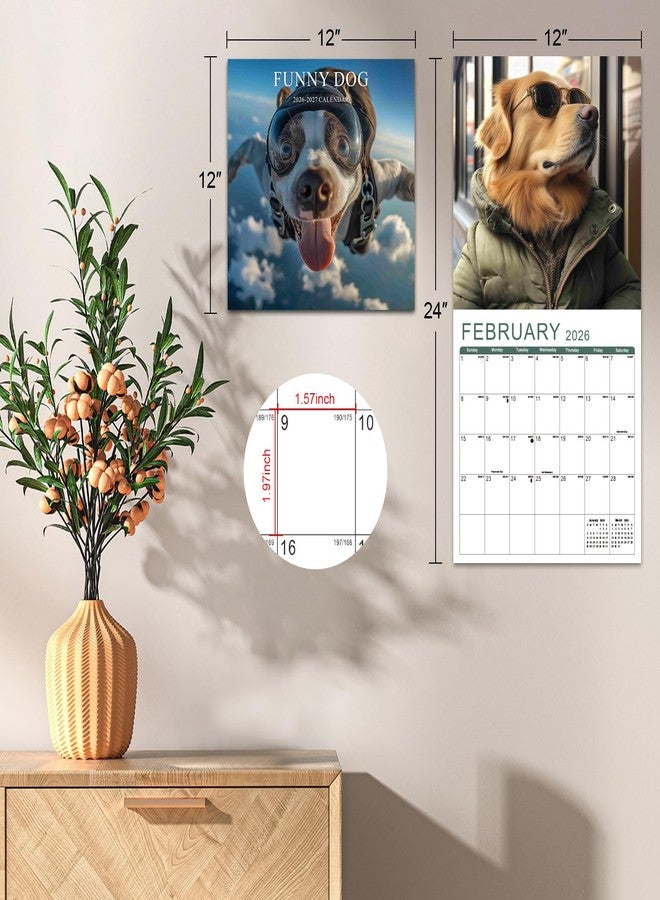 Gannyfer Calendar 2025-2026, July 2025 to December 2026, 18 Months Calendar 2025, Large Wall Calendar Size 12" x 24"（opened）, Perfect as Gifts for Friends, Family or Colleagues (Funny Dog) - Image 2