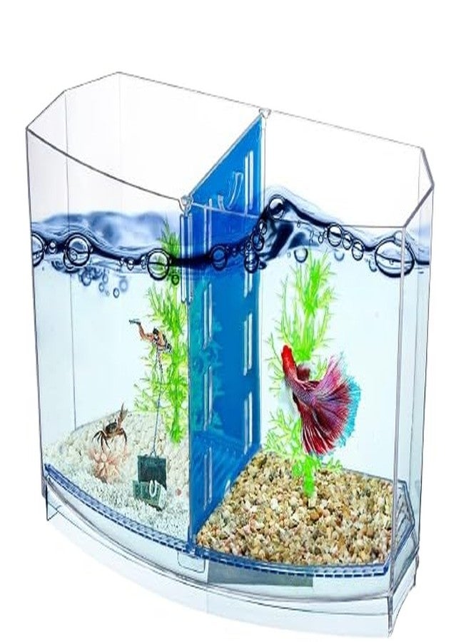 Scroll Store Double Betta Fish Tank with 2 compartments | Fighter Fish Tank with partition | Suitable only for Small Fishes - Image 3
