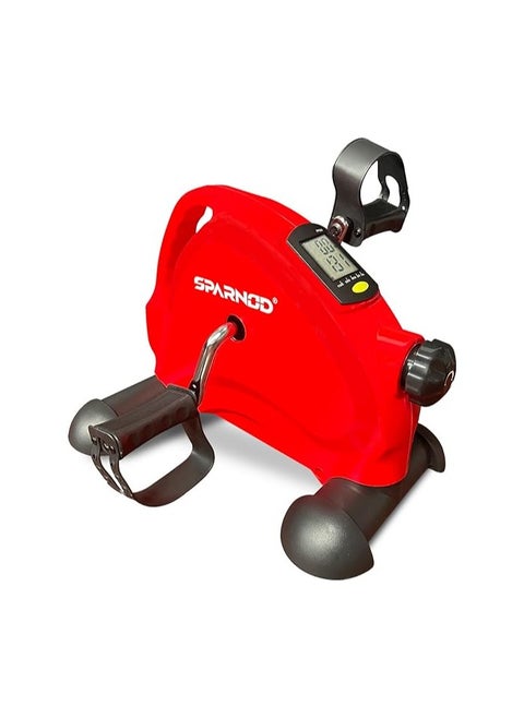 Sparnod Fitness SMB-300 Mini Cycle Pedal Exerciser with Adjustable Resistance, LCD Monitor: Portable Under Desk Exercise Machine for Light workout of Legs, Arms and Physiotherapy at Home and Office