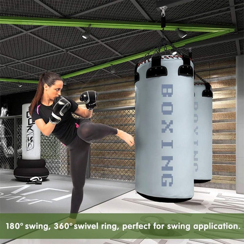WAREMAID 2 Pack Heavy Duty 360° Swivel Swing Hanger, Stainless Steel Hammock Hook for Ceiling Wooden Swing Set Bracket, Punching Bag Hanger for Playground Gym Rope Hammock Chair Swing, 1200 Lb Load - Image 3