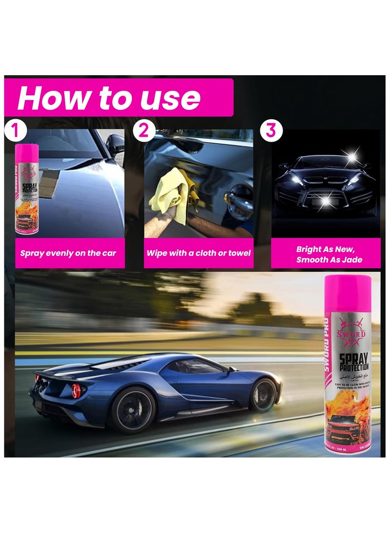 Generic SWORD PRO Spray Protection & Microfiber Towel Combo – Easy Water Protection, Ideal for Car Care, 500ml Spray & Soft Towel for Cleaning and Polishing  - Image 4