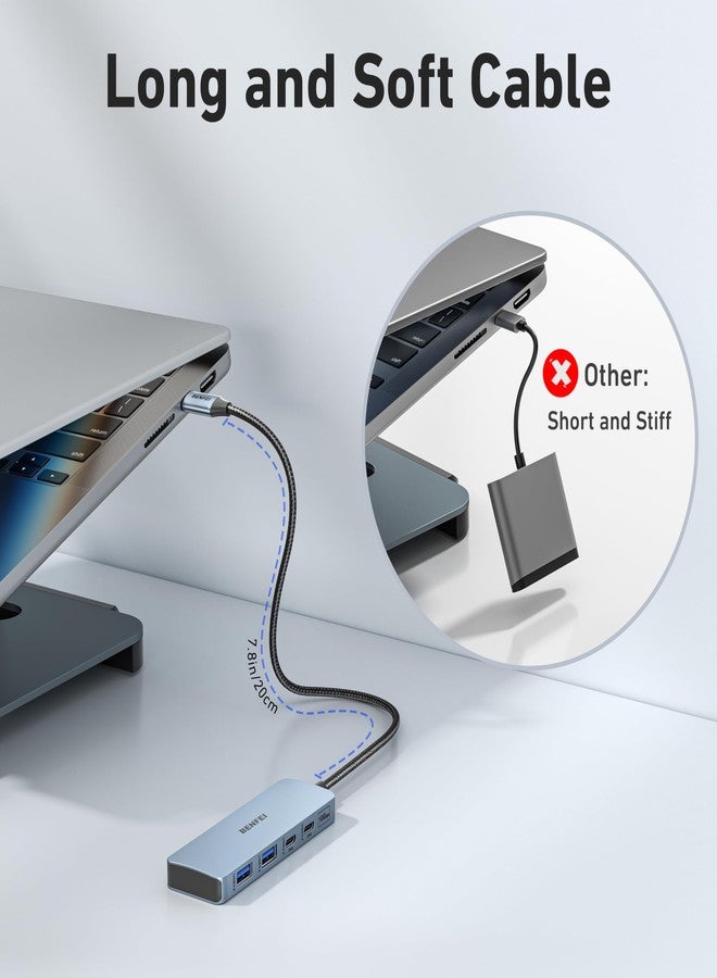 BENFEI USB C Hub 10Gbps, 4 Ports USB 3.2 Adapter with 2*USB-C and 2*USB-A 3.2 Ports Compatible for MacBook Pro/Air M2 M1, iPad, Dell, HP, Samsung(Not Support Monitor) - Image 4