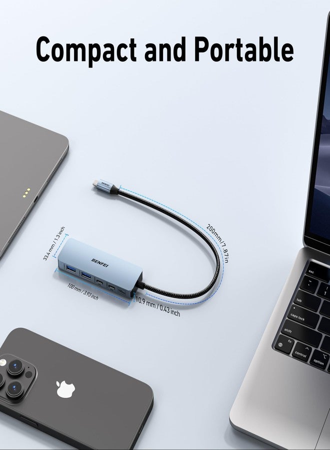 BENFEI USB C Hub 10Gbps, 4 Ports USB 3.2 Adapter with 2*USB-C and 2*USB-A 3.2 Ports Compatible for MacBook Pro/Air M2 M1, iPad, Dell, HP, Samsung(Not Support Monitor) - Image 5