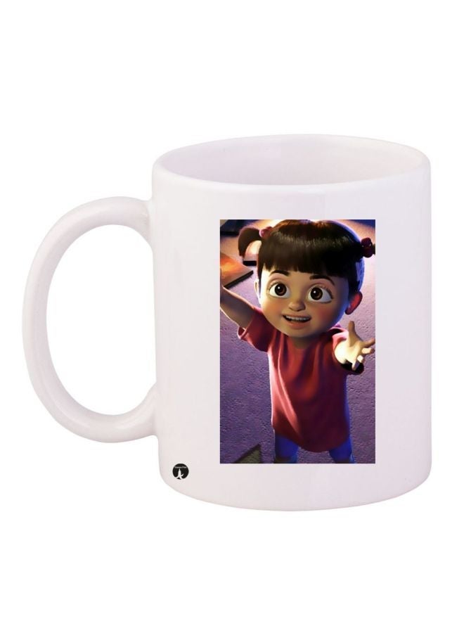 Cartoon Girl Themed Coffee Mug White/Red/Blue 11ounce