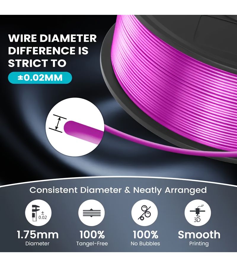 Shiny PLA Silk Red 1.75mm 3D Printer Filament 250g Smooth Easy Use - Image 5