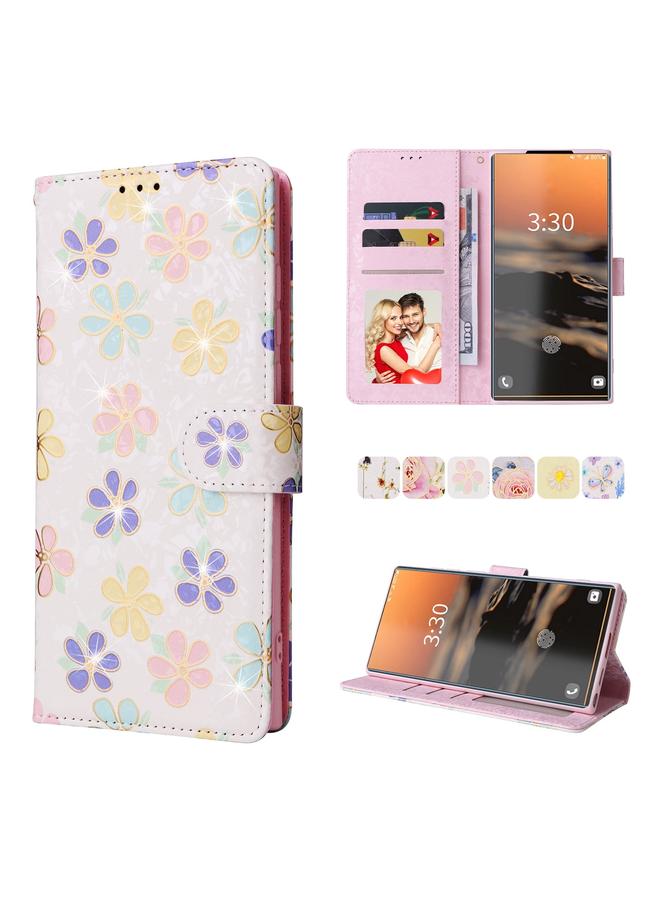 اس-توب جراب لهاتف Samsung Galaxy S23 Ultra 5G، جراب هاتف من الجلد بطبقة برونزية بتقنية RFID - Image 1