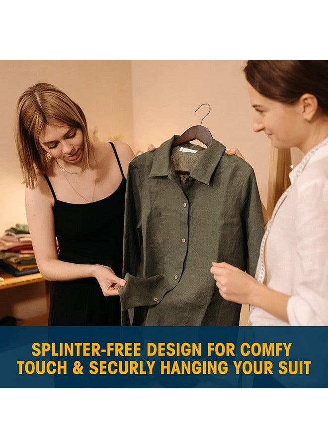 WHISKET Solid Wood Hangers,Premium Wood Hangers with 360-Degree Rotatable Hook and Notches, Natural, Heavy Duty Wood Hangers for Coats, Suits, Jackets, Closet (Walnut) [Pack of 40] - Image 4