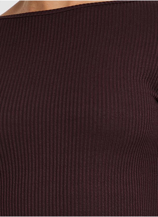 Styli - Rib Knit Top with Flared Sleeves - Image 1