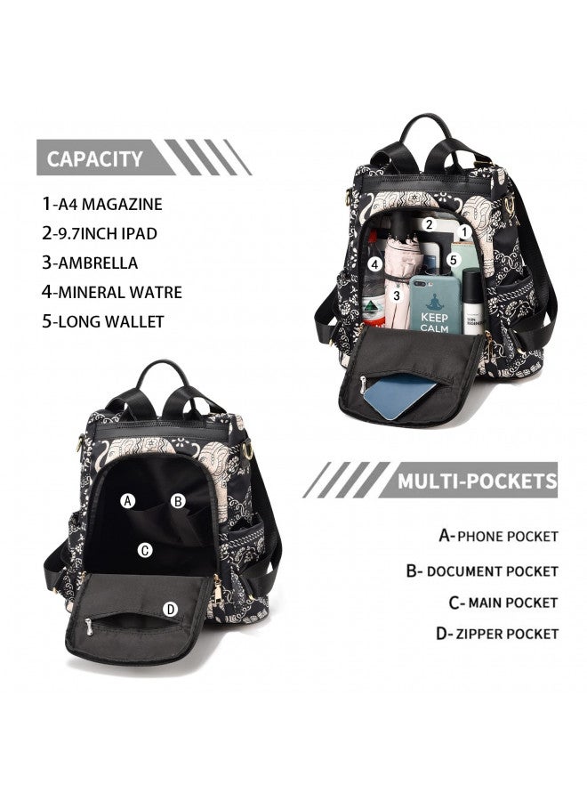 PINCNEL PINCNEL Women Backpack Purse Waterproof Nylon Anti-theft Rucksack Lightweight Shoulder Bag  - Image 3