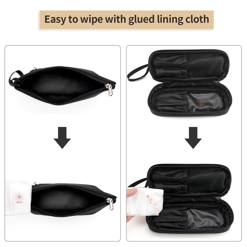 Ethereal Makeup Bag for Purse, Small Travel Makeup Organizer Bag for Women Daily Double Layer Cosmetic Bag Portable Makeup Brush Bags - Image 5