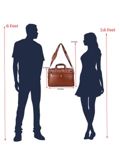 LAVERI LEATHER LAVERI Laptop Bag for Men - Leather Messenger Bag for Office - Fits up to 15 Inch Laptop - Shoulder Bag with Multiple Compartments - Executive Leather Bag for Work/Travel/Casual  - 2815  - Image 4