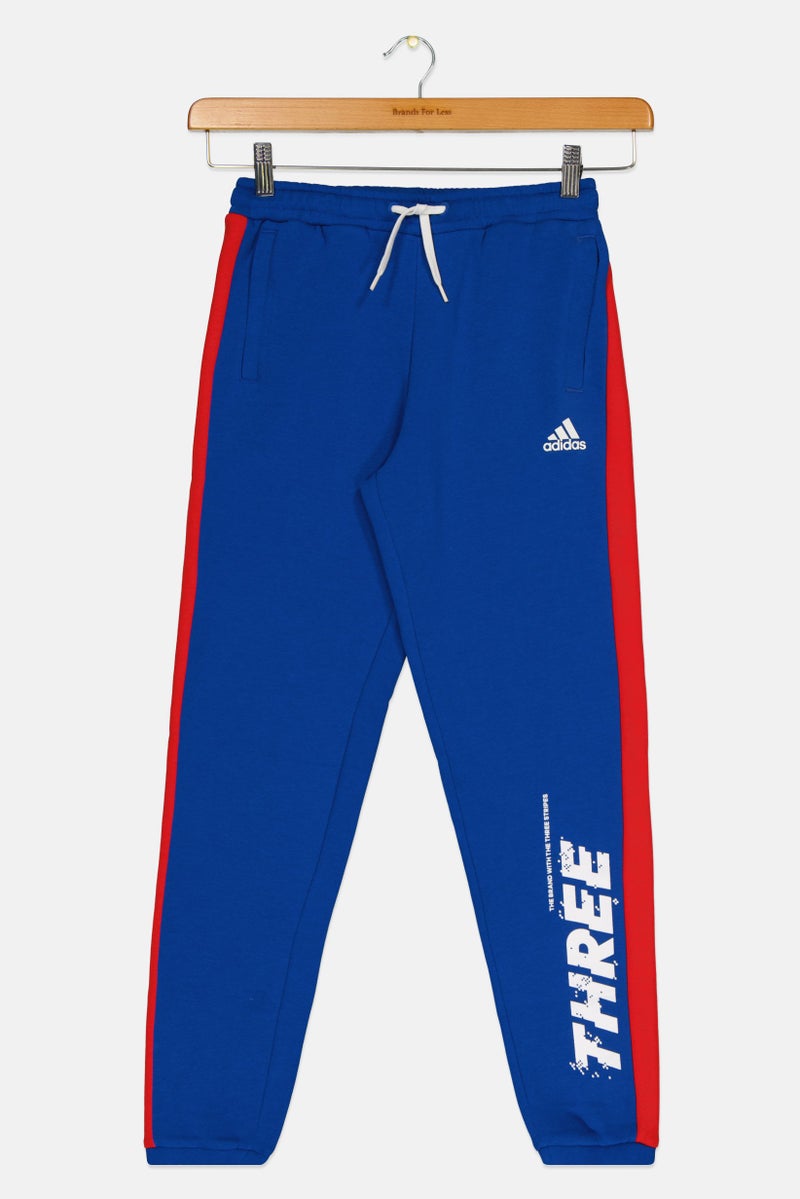 Adidas Kids Boy Sportswear Fit Brand Logo Outdoor Sweatpants, Blue  - Image 1