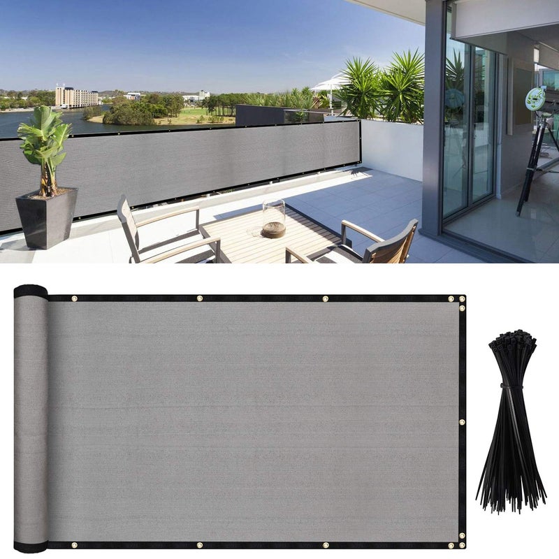 DearHouse Balcony Privacy Screen Cover, 3.5ft x16.5ft Privacy Screen Balcony Shield for Porch Deck Outdoor Backyard Patio Balconys, Includes 35 pc Cable Ties - Image 1
