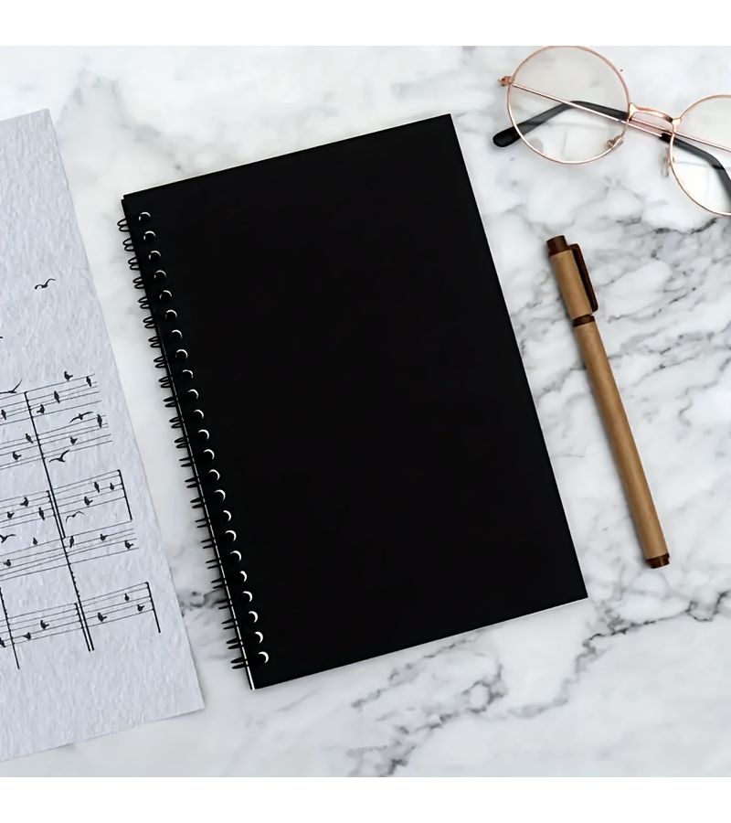 9pcs A5 Hardcover Coil Notebooks 60 Sheets 120 Pages Black Thick Paper for Work School Office - Image 5