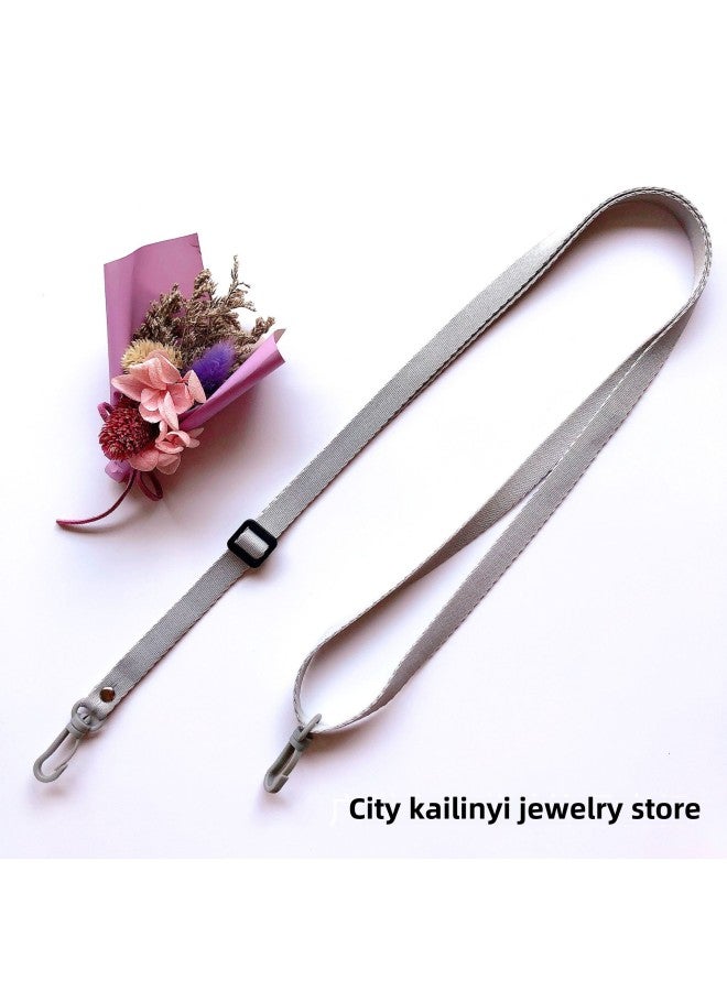 Adjustable Length Candy Solid Color Mobile Phone Case Strap Shoulder Strap Crossbody Bag Cup Camera Universal Mobile Phone Lanyard-Specifications Support Image Upload:Grey - Image 1