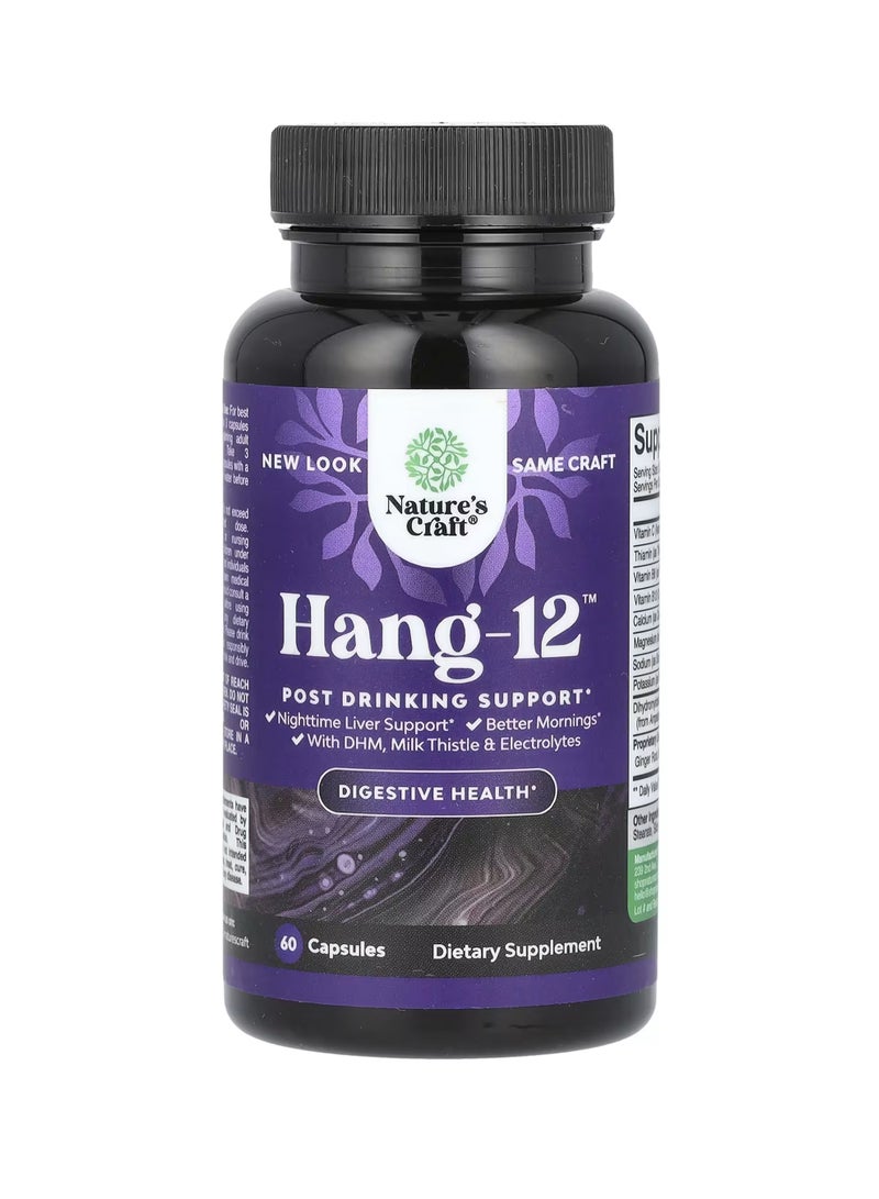 Nature's Craft Hang-12, Post Drinking Support, 60 Capsules