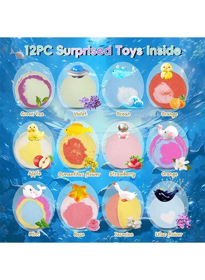 Beauenty Bath Bombs for Kids with Toys Inside - Set of 12 Bubble Bath Fizzies with Cute Animal Toys. Gentle and Kids Safe Spa Bath Fizz Balls Kit. Birthday Gifts for Boys, Girls - Image 3