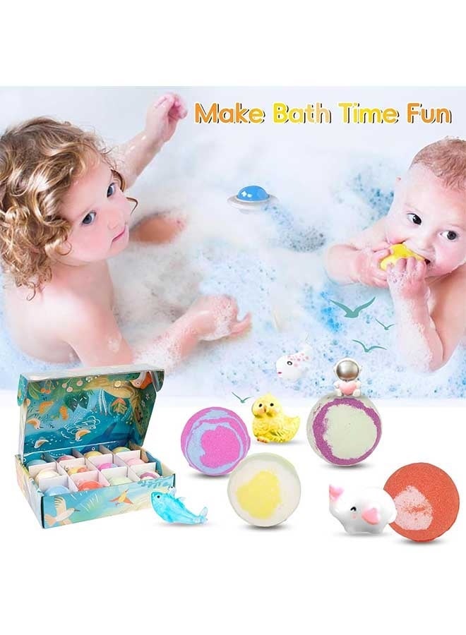 Beauenty Bath Bombs for Kids with Toys Inside - Set of 12 Bubble Bath Fizzies with Cute Animal Toys. Gentle and Kids Safe Spa Bath Fizz Balls Kit. Birthday Gifts for Boys, Girls - Image 5