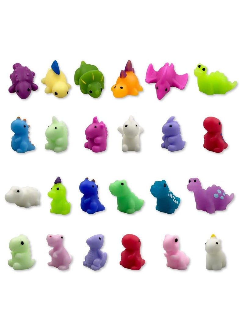 JOLLITY LLC Mochi Squishy Toys Mini Kawaii Dinosaur Squishes Soft Fidget Stress Squeeze Party Bags Filler for Boys Girls Birthday Gifts (24pcs) - Image 1