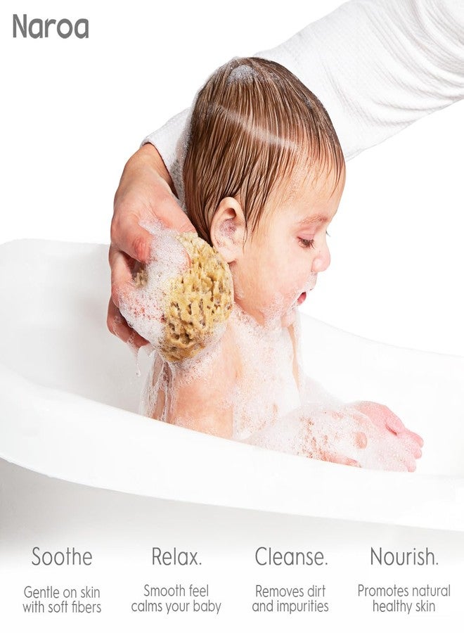 NAROA Natural Baby Bath Sponge in Gift Box | Premium Soft Wool Sea Sponge for Babies | Newborn Bath Time Essentials | Sustainable & Plastic Free (1 Pack) - Image 2