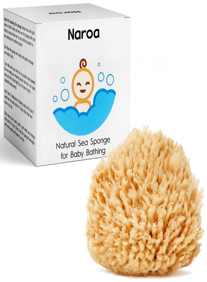 NAROA Natural Baby Bath Sponge in Gift Box | Premium Soft Wool Sea Sponge for Babies | Newborn Bath Time Essentials | Sustainable & Plastic Free (1 Pack) - Image 1