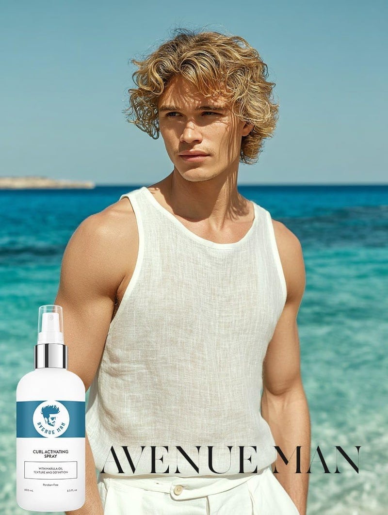 Avenue Man Curl Activating Spray - Frizz Free Activator for Defined, Irresistible Curls - Leave-In Conditioner with Marula Oil - Image 2