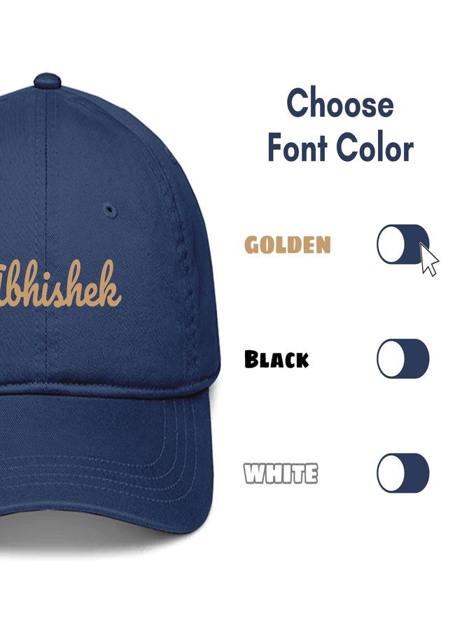 Gogirgit Customised Name Cotton Cap, Free Size, Pack of 1 (in, Alpha, Free Size, Black) - Image 5