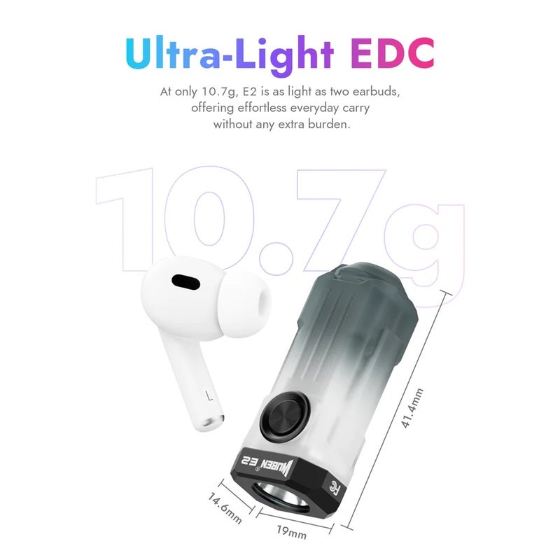 Wuben E2 & G5 Edc Flashlight Rechargeable Mini Ultra Light Keychain 3-in-1 Heartbeat Strobe Torch for Camping Outdoor - Image 3