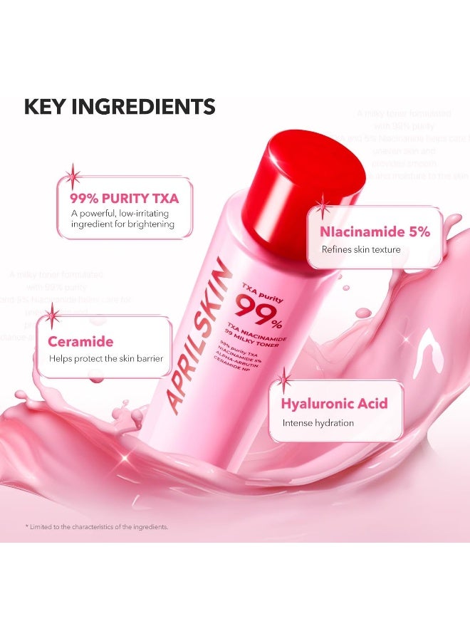 APRILSKIN April Skin TXA Niacinamide 99 Pink Milky Brightening Cream Toner Even Skin Tone 150ml - Image 4