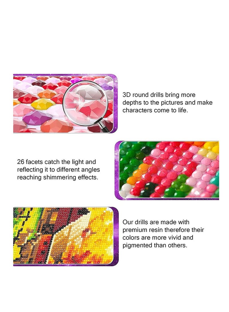 SYOSI DIY 5D Diamond Painting Kits for Adults, Round Full Drill-Crystal Rhinestone Embroidery Cross Stitch, Mosaic Making Colorful Succulents Diamond Art, Home Decor 15.7 X 15.7 Inch - Image 5