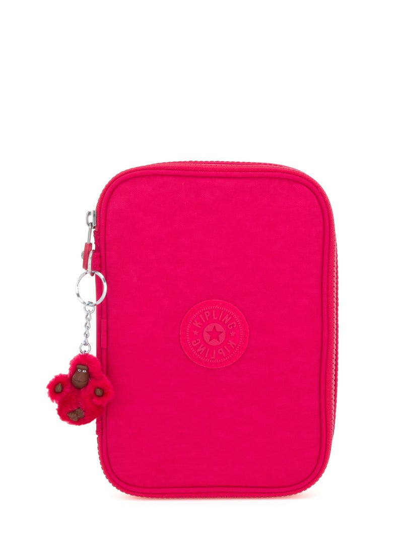 kipling 100 Pens Kids School Pen Case True Pink  - Image 1