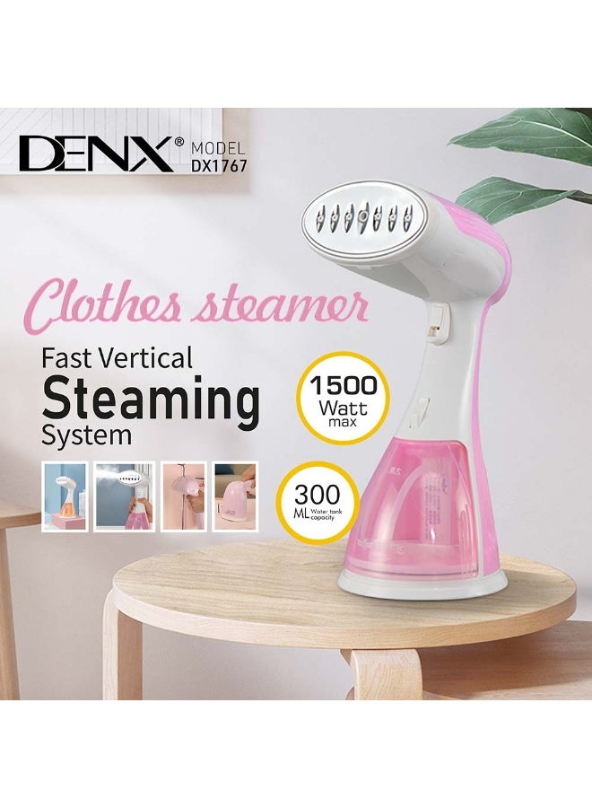 دينكس مكواة بخار للملابس محمولة باليد تسخين سريع عالية القوة – وردي - Image 1