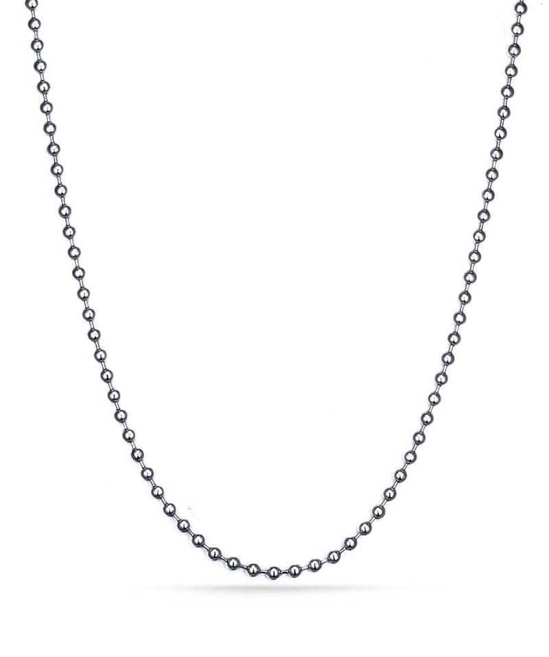 SINLEO Titanium Stainless Steel Small Beads Ball Chain Necklace for Men Women Dog Tag Link Chain Silver 2MM 24 Inches - Image 4