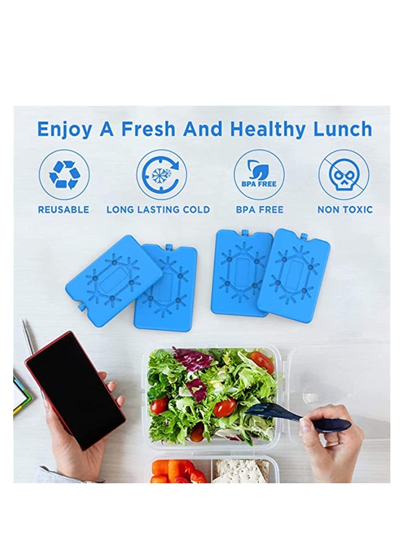 Generic - Reusable Ice Packs for Lunch Boxes, 4 Pack Ultra Thin Freezer Packs for Coolers, Lightweight Design for Work, School, Picnics, or Camping to Keep Food Fresh and Cool - Image 1