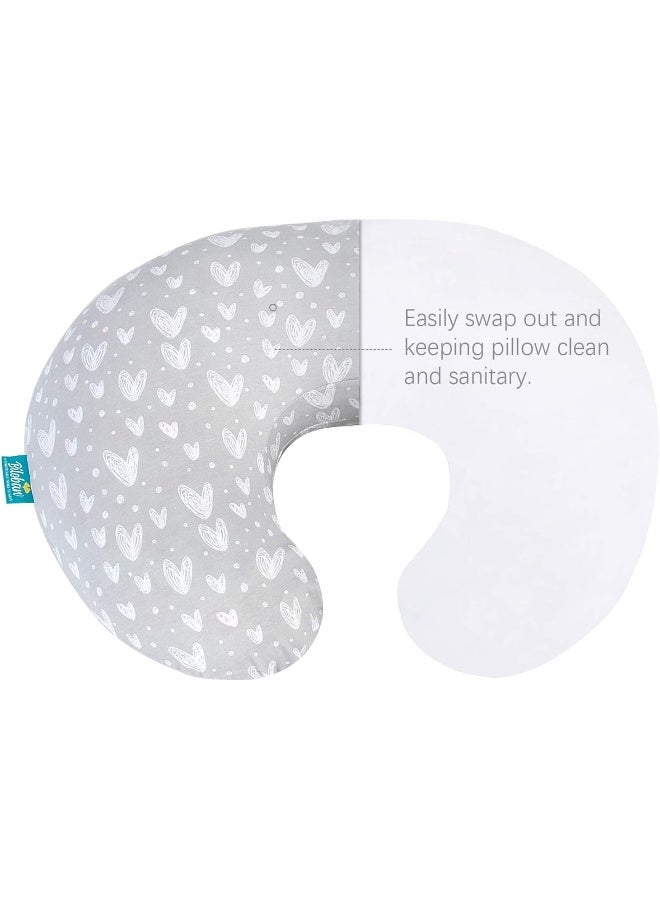 Biloban Nursing Pillow Cover 2 Pack - Grey & White - Image 4