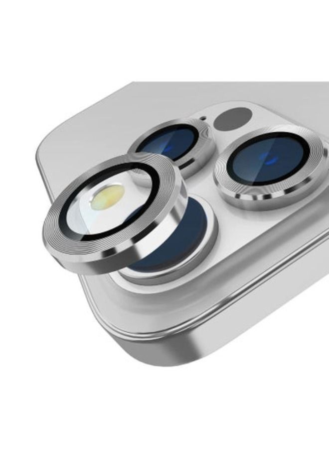 ACLIX Compatible with iPhone 14 Pro/iPhone 14 Pro Max Camera Lens Protector, Anti-Scratch HD Tempered Glass Lens Screen Protection Cover, Metal Individual Lens Ring 2022, Silver - Image 1
