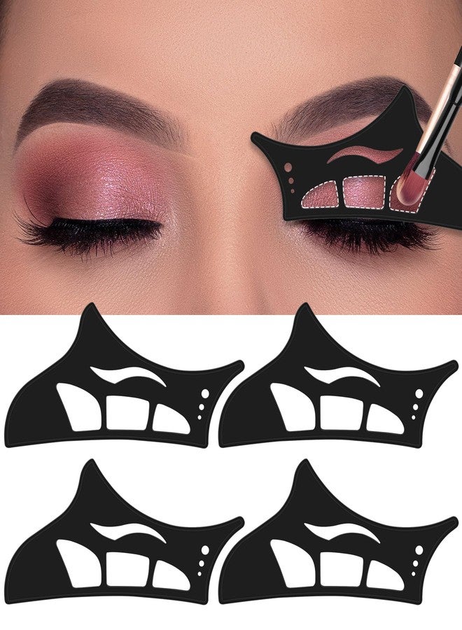 Haldane 4PCS Reusable Eyeshadow Stencil Tool for Eyes, Cat Eyeliner Stencil Guide Eyeshadow Shield Eyeliner Wing Eyeshadow Makeup Hooded Eye Patches Auxiliary Tool,Black - Image 1