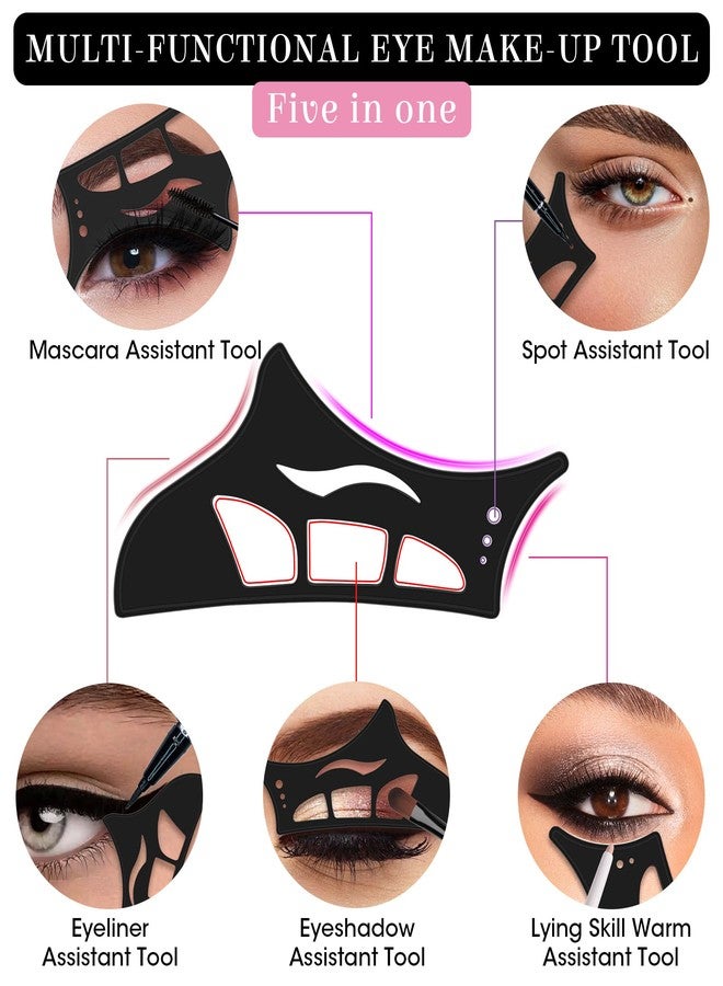 Haldane 4PCS Reusable Eyeshadow Stencil Tool for Eyes, Cat Eyeliner Stencil Guide Eyeshadow Shield Eyeliner Wing Eyeshadow Makeup Hooded Eye Patches Auxiliary Tool,Black - Image 2