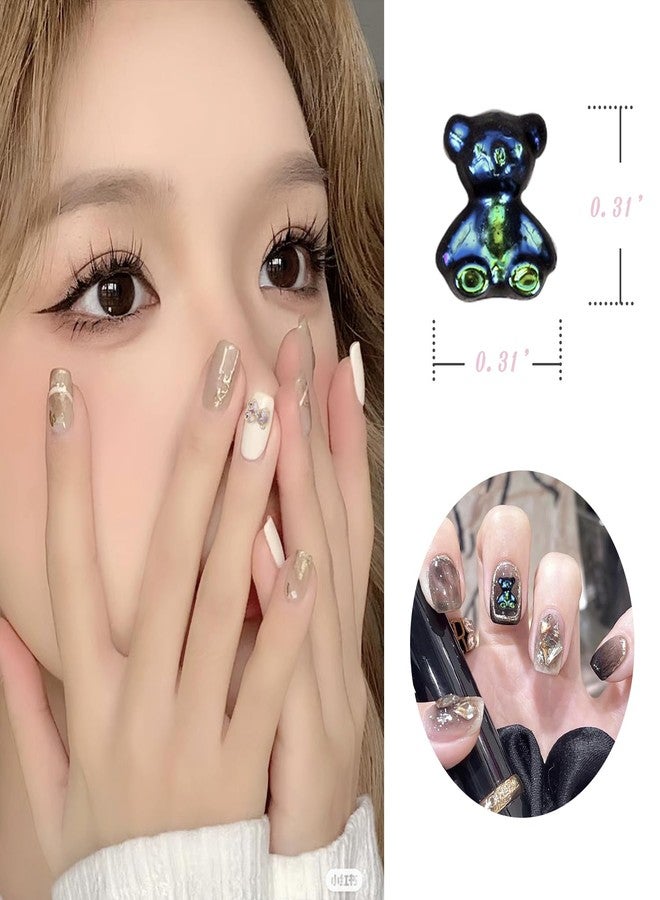 Katartizo Candy Colorful Bear Nail Stud Rhinestones Crystal, 3D Cute Bear Colorful Nail Charms Set for Nail Stones Design DIY Decoration Jewel Stones Nail Art Rhinestones - Image 3