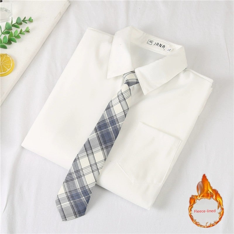 2026 spring and autumn style college style inner white shirt women's jk uniform base shirt design sense niche long-sleeved top - Image 3