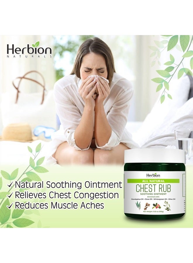 Herbion Naturals Chest Rub, 3.53 oz - Natural Soothing Ointment with Soothing Vapors for Adults & Children 2+ - Relieves Cough, Cold, Nasal & Chest Congestion – Reduces Muscle & Joint Aches  - Image 3