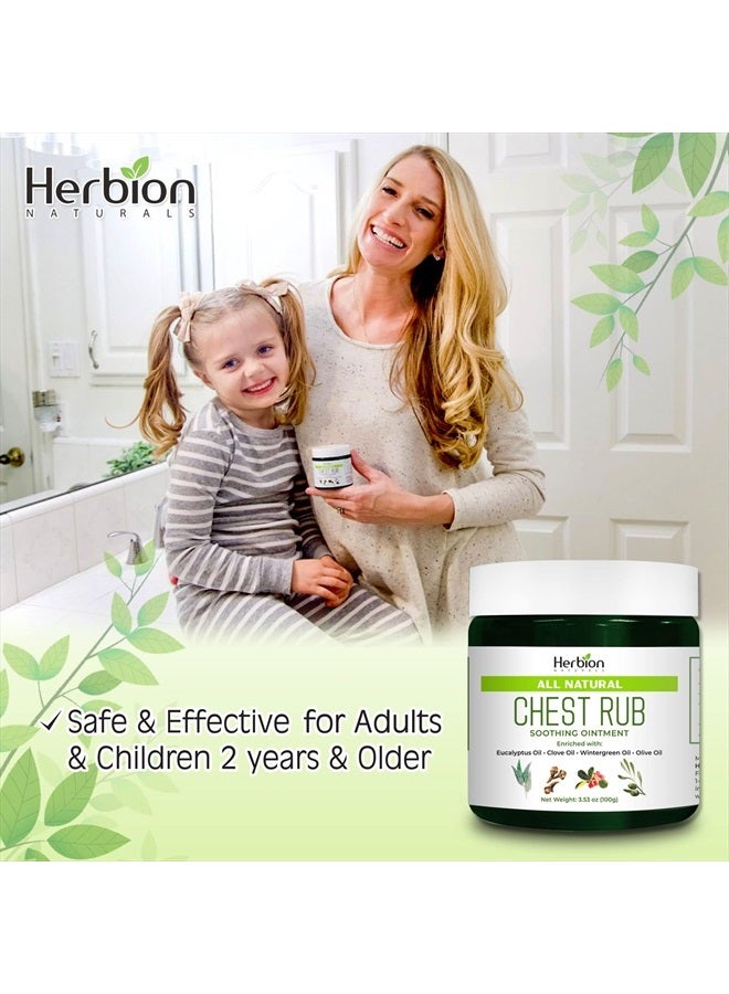 Herbion Naturals Chest Rub, 3.53 oz - Natural Soothing Ointment with Soothing Vapors for Adults & Children 2+ - Relieves Cough, Cold, Nasal & Chest Congestion – Reduces Muscle & Joint Aches  - Image 5