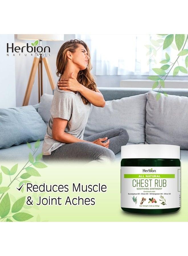 Herbion Naturals Chest Rub, 3.53 oz - Natural Soothing Ointment with Soothing Vapors for Adults & Children 2+ - Relieves Cough, Cold, Nasal & Chest Congestion – Reduces Muscle & Joint Aches  - Image 4