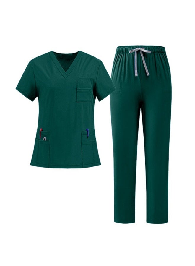 NIBEMINENT Classic  Nurse Scrubs Set Nurse Accessories Medical Uniform Surgical Dental Clinical Top Pants Lab Workwear Clothes - Image 1